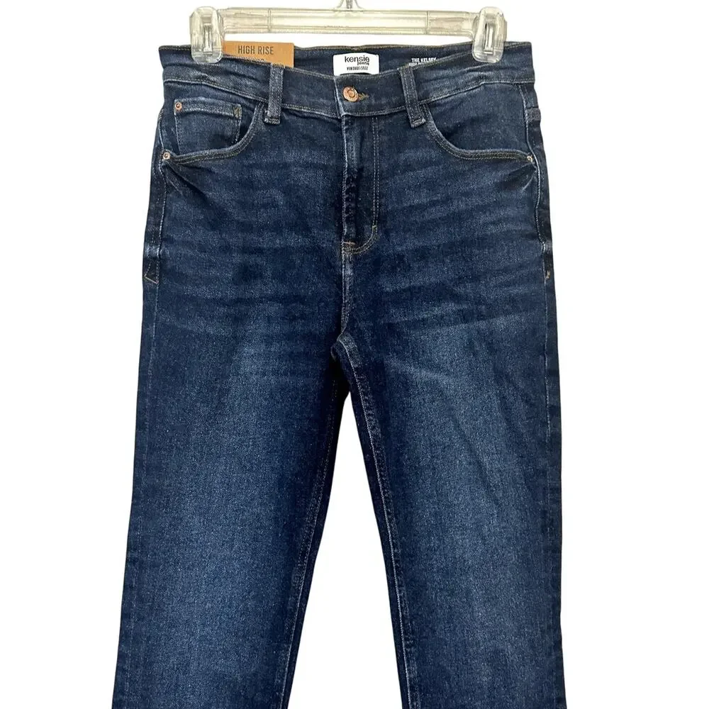 Kensie Jeans High-Rise Skinny Trendy Raw Hem Solid Denim Blue Women's 6/28 NWT